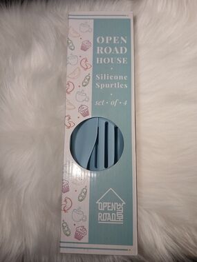 Open Road House Silicone Spurtles Set of 4 - Light Blue